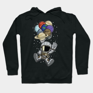 Astronaut with Planet Balloons Hoodie